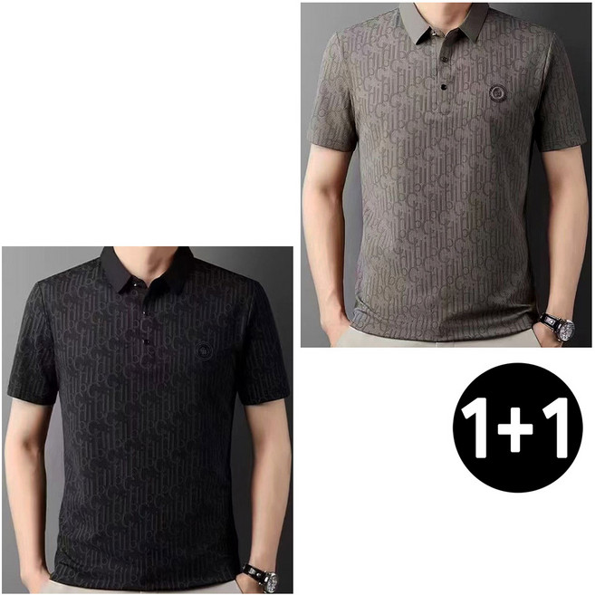 미루나무 1+1 남성 여름 시원한 카라 반팔 티셔츠 남자 구김이 적게 가는 스판티 작업복 작업복상의 기능성티 지에스