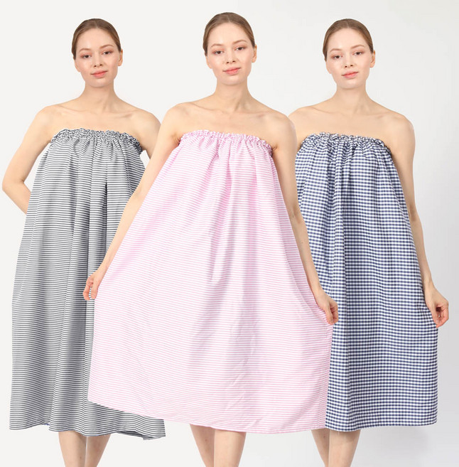 웰컴가운 경락 바디 에스테틱 빅사이즈 고무줄 마사지가운 SS01, SS01 곤색체크, 1개