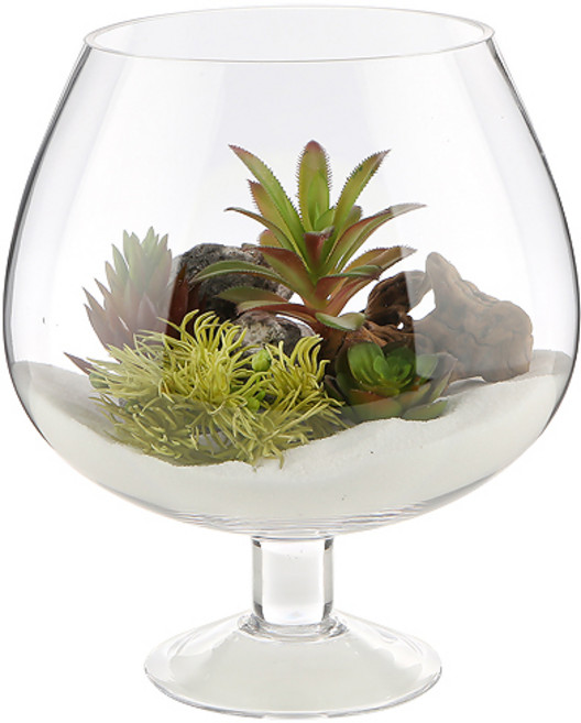 와인잔 유리미니어항 꽃화병 (대)