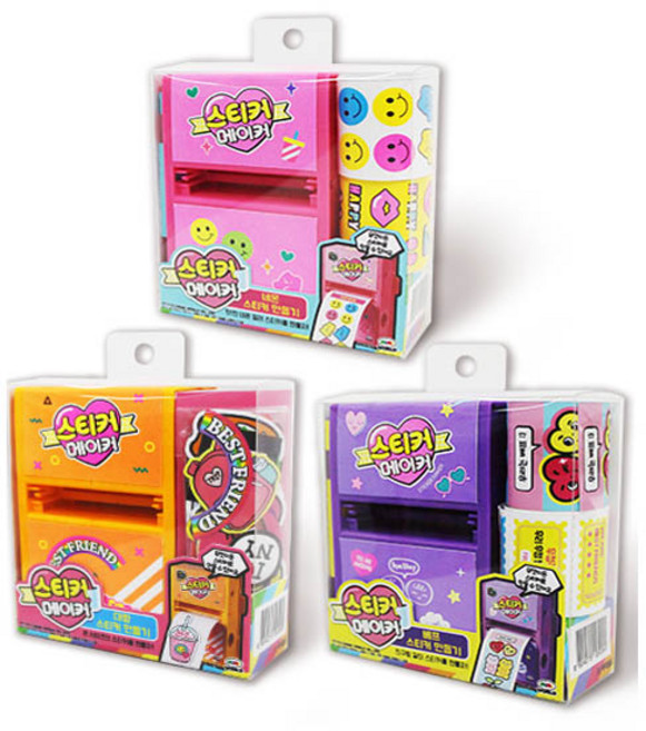 미미프랜즈 스티커메이커 인스 다꾸 스티커만들기 3종(분홍 보라 노랑), 1개