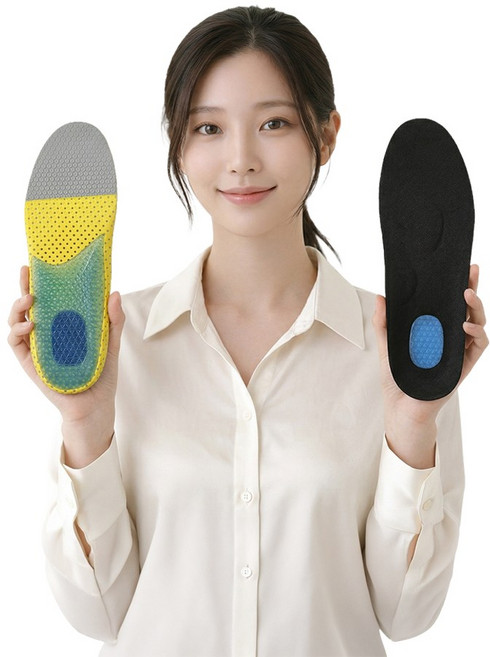 YSMIX 오래 서 있고 많이 걷는 군인 경찰 의료종사자 택배기사님을 위한 고탄성 3중 구조 쿠션 인솔 깔창, 1개
