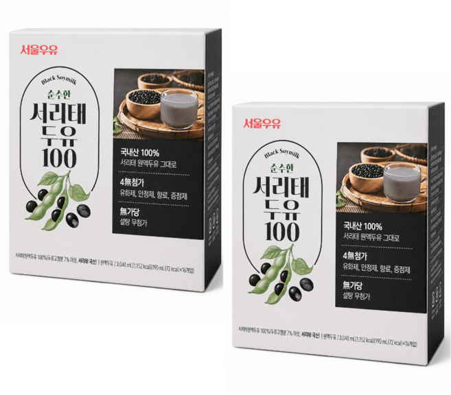 8위 - 서울우유 서리태 두유 100, 32개, 190ml
