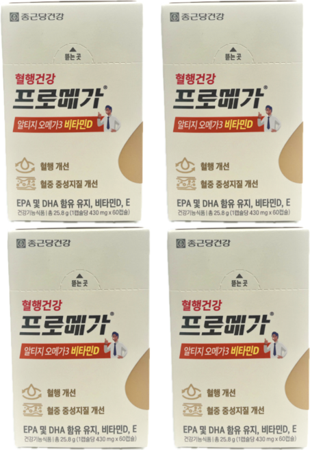 종근당건강 프로메가 알티지 오메가3 듀얼, 60정, 4개