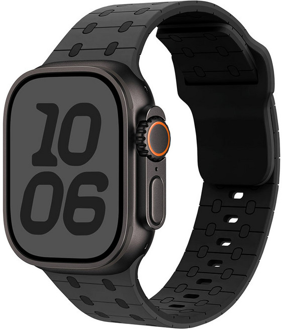 Snow 부드러운 실리콘 애플워치 스트랩, 블랙, 1개