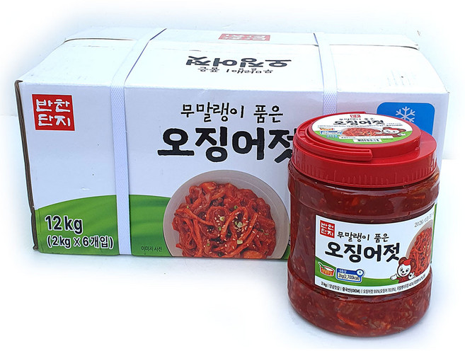 반찬단지 무말랭이 오징어젓 오말랭이 무침 품은 오징어젓갈, 2kg, 6개