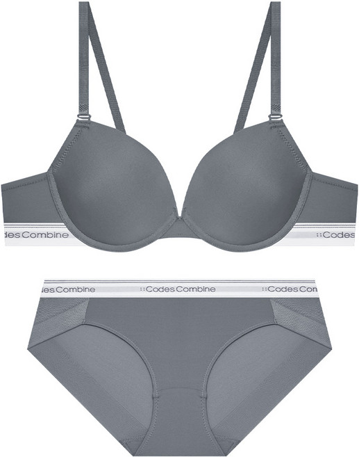 코데즈컴바인이너웨어 뮤트톤 에어로쿨 브라 햄팬티 세트_딥그레이