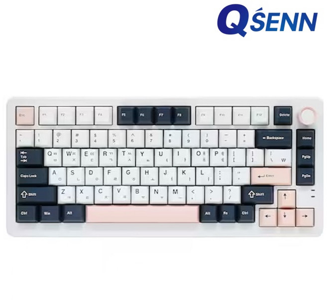 큐센 QSENN Q75 가스켓 유무선 기계식 키보드 화이트 (저소음 바다소금축)
