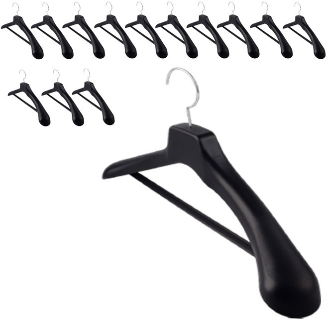국내생산 고급형 어깨뿔방지 옷가게 남여공용 일반자켓옷걸이, 12개, 검정