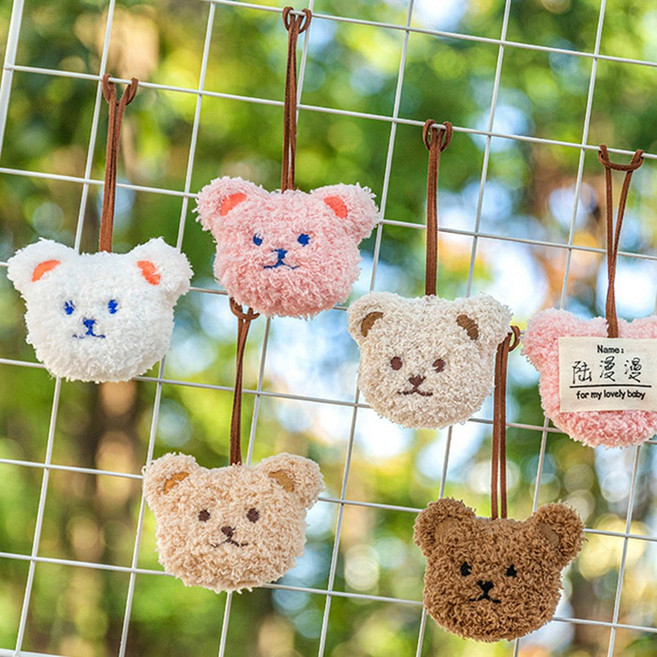 보냄 뽀글이 곰돌이 네임텍, 브라운, 1개