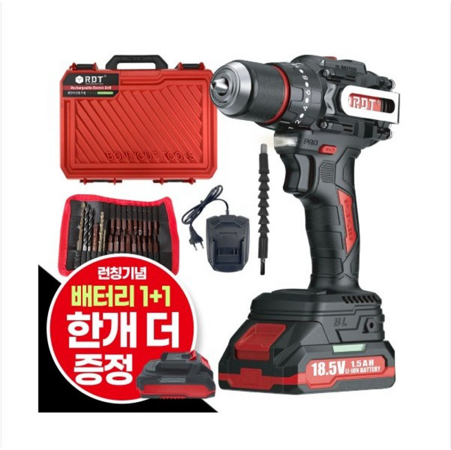 카스 TPW-D2 무선 충전식 해머 전동드릴 전동드라이버 + 드라이버 공구세트(전문가용), 1세트