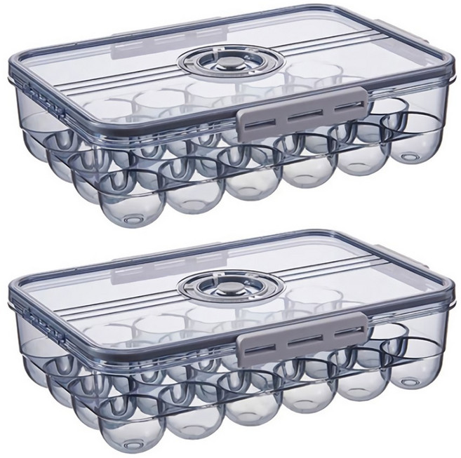 세정컴퍼니 계란 트레이 2P 락 보관함 냉장고 달걀 케이스 24구