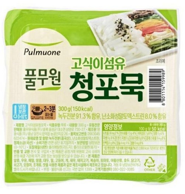 풀무원식품 고식이섬유 청포묵 300g, 4개