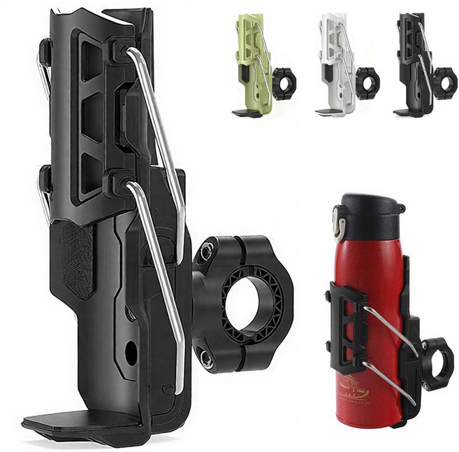 루베이 오토바이 /자전거 물병 거치대 자동조임 장치 360도 조절 장거리 라이딩/여행/외출, 1개, 블랙