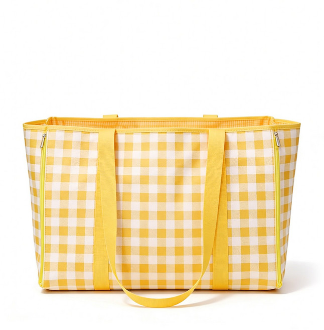 가족 대용량 캠핑 가방 야외 대형 방수 방습 피크닉 매트, 1개, 1단, 노랑+화이트