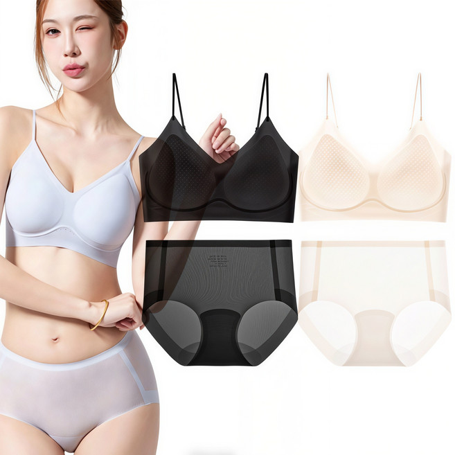 ROOICE 아이스 쿨브라팬티 4종 노와이어 심리스 속옷