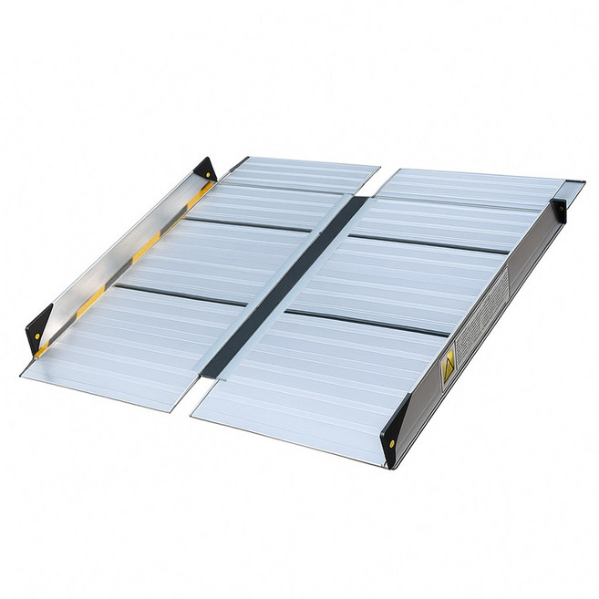 아띠꼴로 접이식 휠체어 경사판 휴대용 계단 경사로 진입판, 실버, 1개