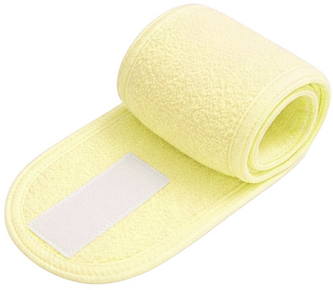 아띠꼴로 딱 붙어 세안 헤어밴드 세면 세수 찍찍이 머리띠 2개1세트, 클린노랑, 1개