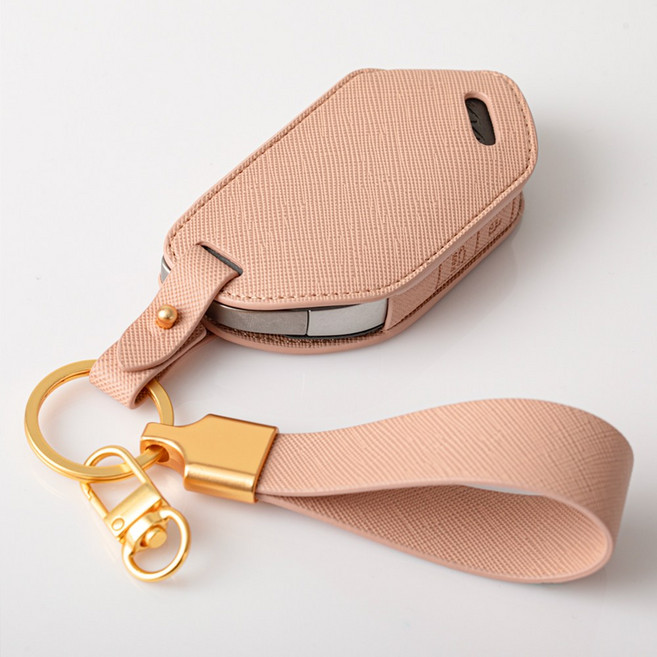 기아 호환 차키케이스 K8 올뉴 K3 쏘렌토 MQ4 K5 DL3 3세대 스포티지QL 카니발 EV6 EV3 신형 전용 차 키링 차키홀더, 샌드베이지, 기아 H(무료각인)