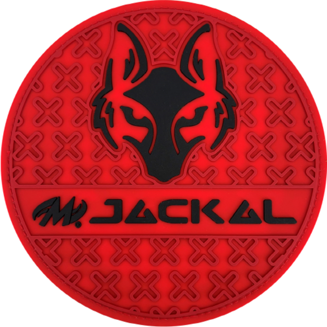 모티브 논슬립 버팔로 가죽 볼타올 베놈 자칼 로고, 1개, 자칼_레드