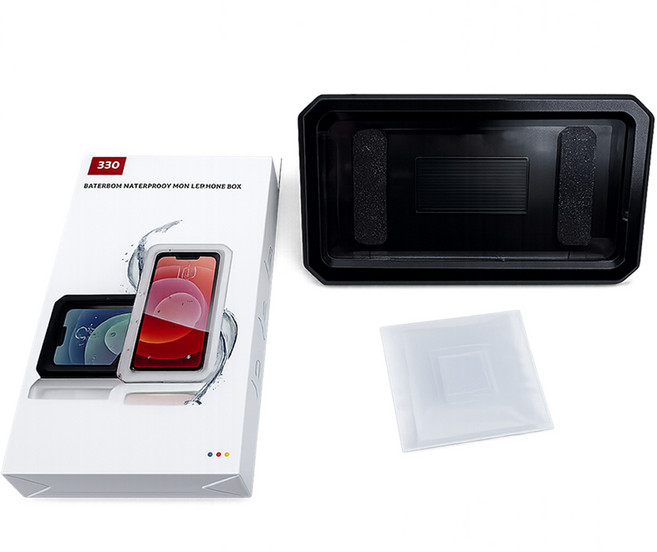 무타공 접착식 주방 욕실 방수 휴대폰 거치대, 1개, 블랙