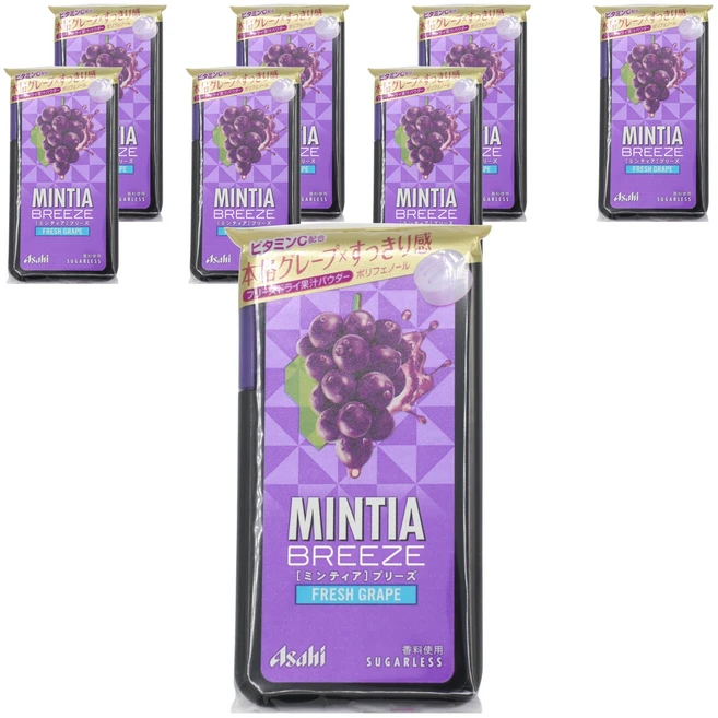 일본 아사히 민티아 브리즈 프레시 그레이프 30알 x 8개 세트, 22g - 쿠팡