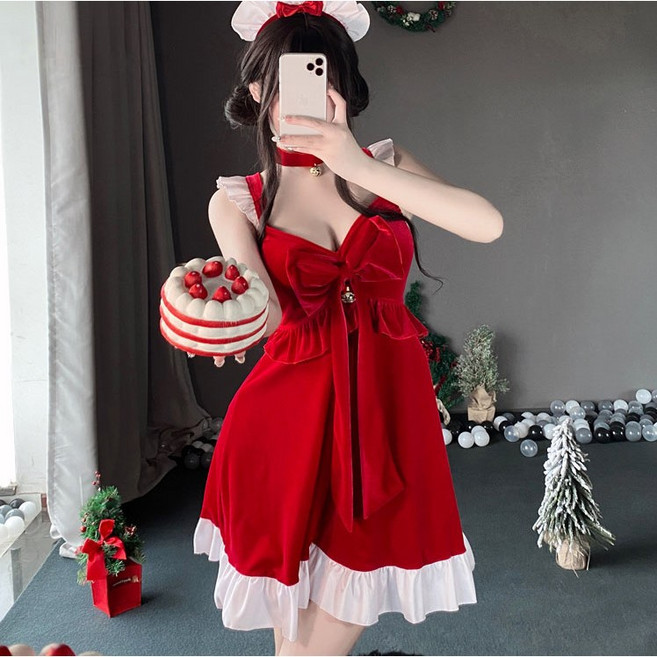 메리허니 산타 크리스마스 파티 드레스 코스튬 연말 남친선물
