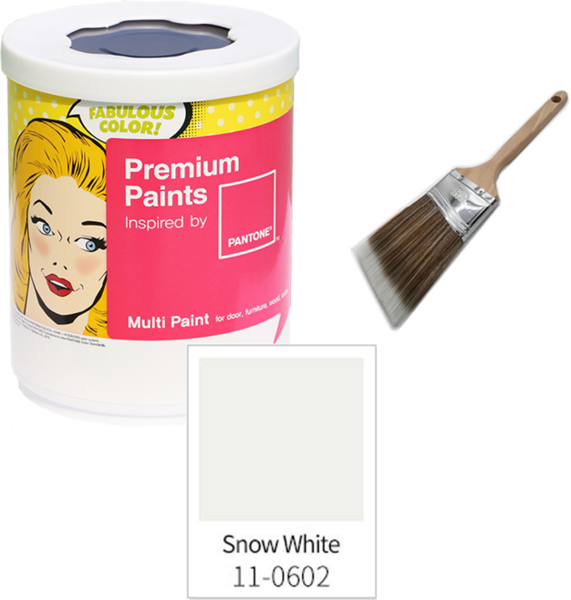 노루페인트 팬톤 멀티용 페인트 1L + 도구세트, 에그쉘광 스노우화이트(11-0602)