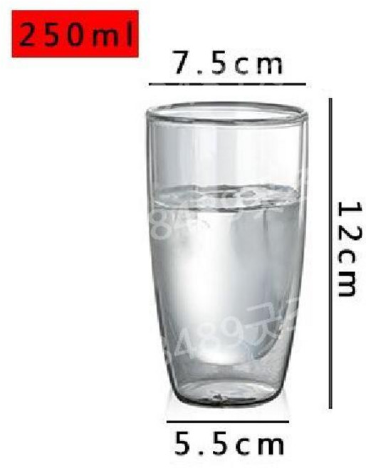 내열성 이중 벽 유리 컵 80-650Ml 맥주 우유 커피 물컵 투명 음료 세트 하이볼, B. 250ML, 1개