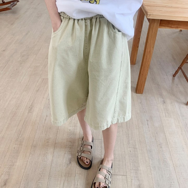 애플망고옷장 오버핏 여름 2796 데님반바지 밴딩팬츠