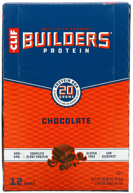 Clif Bar Builders 프로틴바 초콜릿 바 12개입 각 68g(2.40oz) 1팩, 816g, 1개