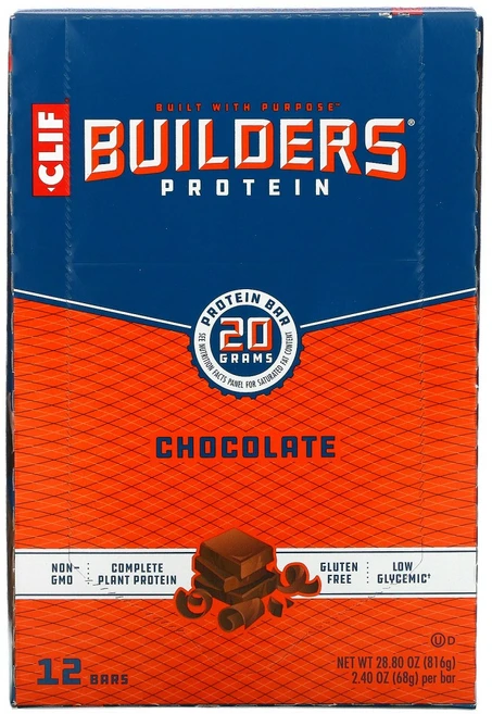 Clif Bar Builders 프로틴바 초콜릿 바 12개입 각 68g(2.40oz) 1팩, 68g, 12개 - 쿠팡