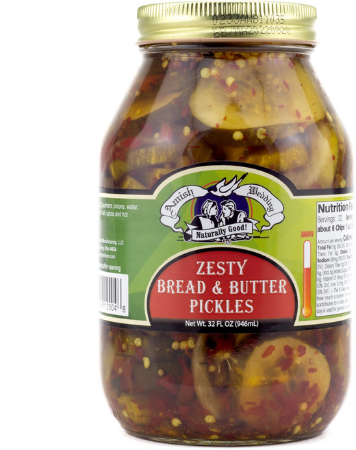아미쉬 웨딩 제스티 브레드 & 버터 피클 907g 병 Amish Wedding Zesty Bread & Butter Pickles 32 Ounce Jar, 1개, 946ml