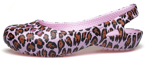 超輕洞洞鞋女軟底美林蒂醫院護士鞋白色包頭大碼防滑沙灘鞋花園鞋, 10 cm, 美林蒂粉豹:35標準