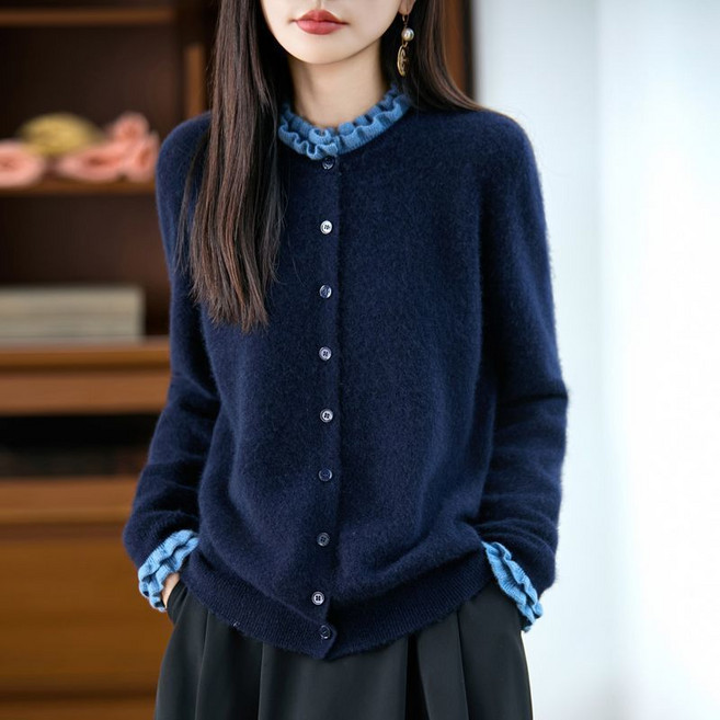 FINE ART 여자 레이스 니트 가디건 오버핏 니트티 캐주얼 재킷 봄가을 코트 아우터 데일리