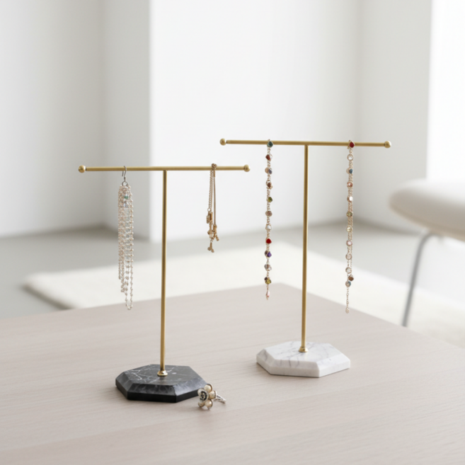 데일리스위트 악세사리 고급 트레이 쥬얼리 보관 스탠드 진열대, 블랙