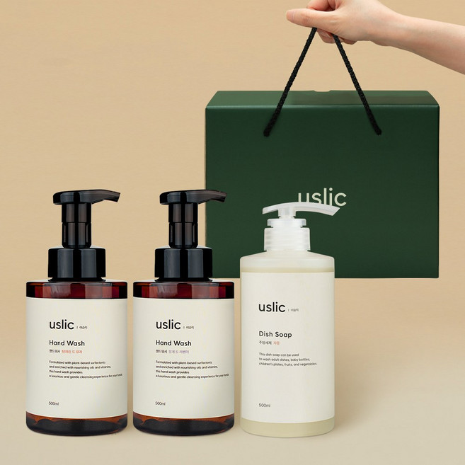어슬릭 핸드워시+주방세제 돌 답례품 선물세트 500ml, 1세트