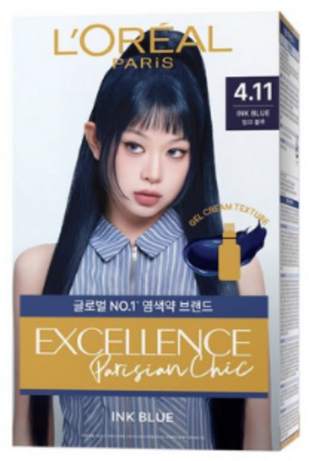 로레알파리 엑셀랑스 파리지앵 시크, 10개, 4.11 INK BLUE