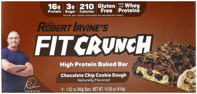 지금 곧 품절됩니다 FITCRUNCH 고단백질 베이크드 바 초콜릿 칩 쿠키 도우 바 9개 각 46g(1.62oz) 서둘러주시면 감사하겠습니다, FITCRUNCH고단백질베이크드바초콜릿칩쿠키도우바9개각, 46g - 쿠팡