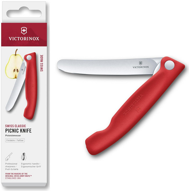빅토리녹스 접이식 페어링 나이프 과도칼 주방칼 커트러리 11cm, 1개, 레드