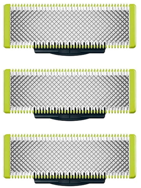 필립스 Norelco One Blade QP2520 하이브리드 전기 면도기 벽걸이형 베이스 빗 홀더, 02 3 pcs blade