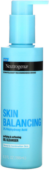 Neutrogena 스킨 밸런싱 젤 클렌저 186ml(6.3fl oz) 2팩, 1개, 186ml