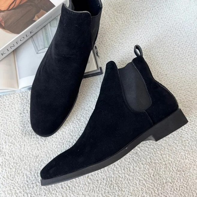 린다로그 남성 키높이 스웨이드 정장 구두 앵클 첼시부츠