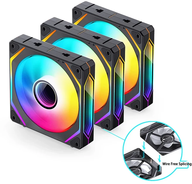 JONSBO ZL-120 3 IN 1 ARGB PC 케이스 팬 120mm 4PIN PWM 온도 제어 CPU 냉각, 02 AS Show, 01 A-RGB, 05 ZL-120B Forward