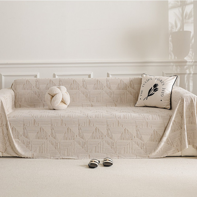 EMME 폴라플리스 소파커버 - 세탁기 가능 & 사계절 사용 가능, 1개, Brown