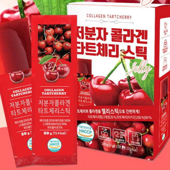 저분자 콜라겐 타트체리 젤리스틱 타트체리 스틱 ( 20g ), 300g, 4개