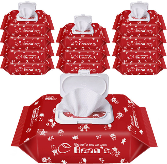 빈즈 엠보싱 물티슈 캡형, 70g, 70매, 12개