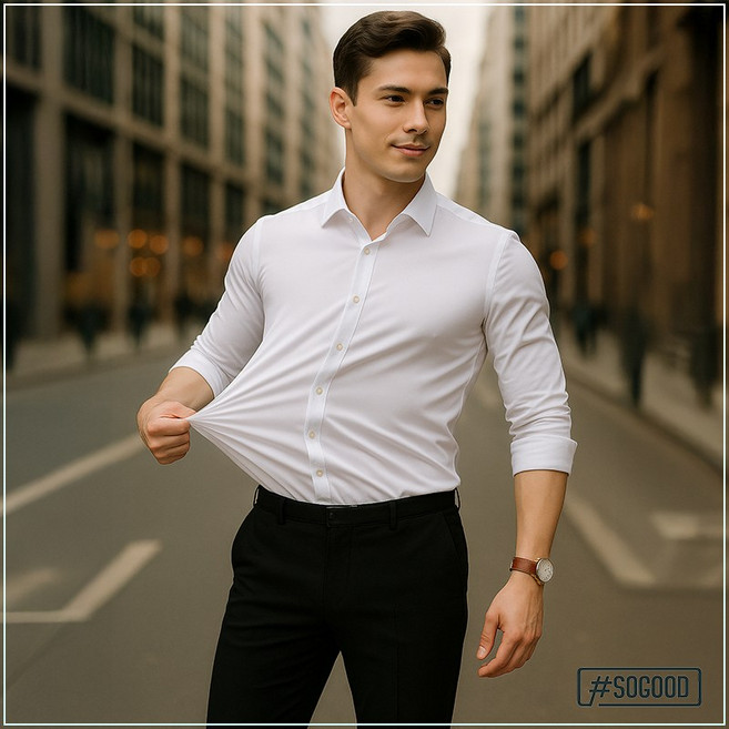 長袖襯衫 抗皺 涼感 上班 工作 白襯衫 口袋襯衫