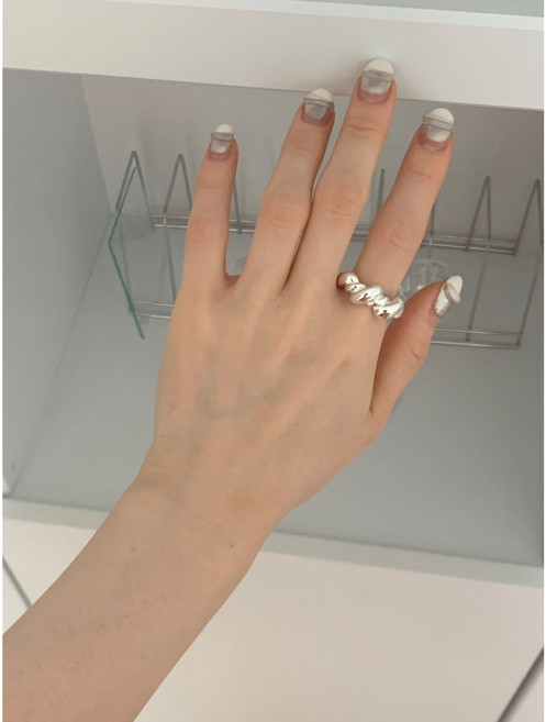 제이혜리 볼드 비정형 꽈베기 꼬임 실버 링 오픈링 불규칙 반지