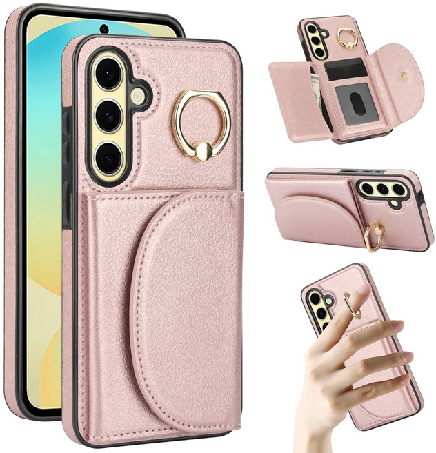 복우롱 갤러시 지갑형 거치대 링 가죽 휴대폰 케이스(OA006)