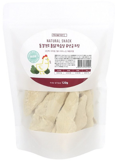 프롬벳 국산 통닭가슴살 유산균 동결건조, 1개, 120g, 통닭가슴살 + 유산균